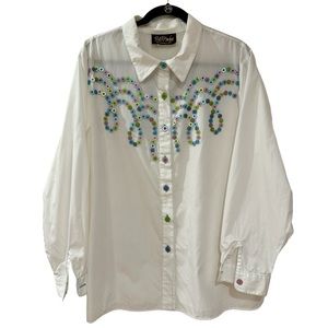 VINTAGE Bob Mackie Collared Shirt